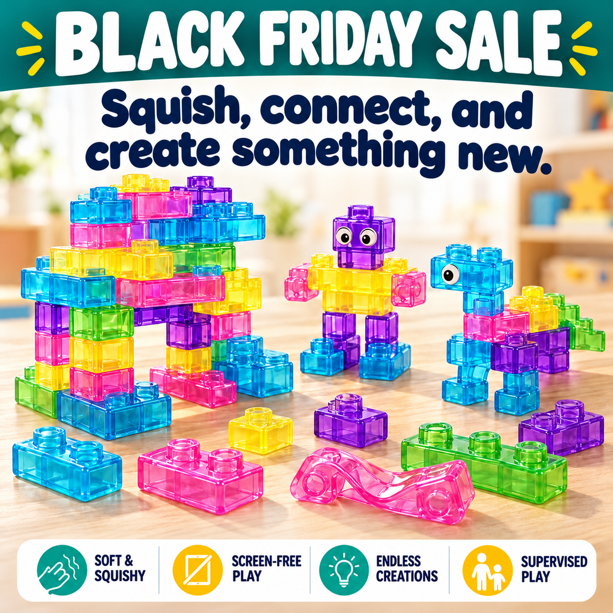 Sensory Soft Building Blocks Squeeze Toys